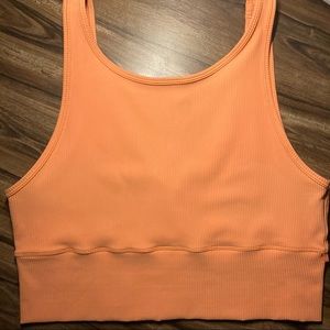 🍋 lululemon power pivot rib apricot crop tank everlux 12